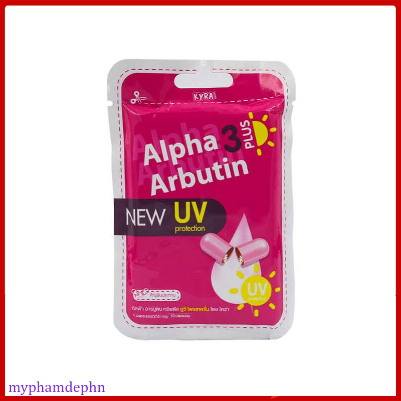 Viên kích trắng Alpha Arbutin 3 Plus New UV Protection hộp 10 viên - Thái Lan