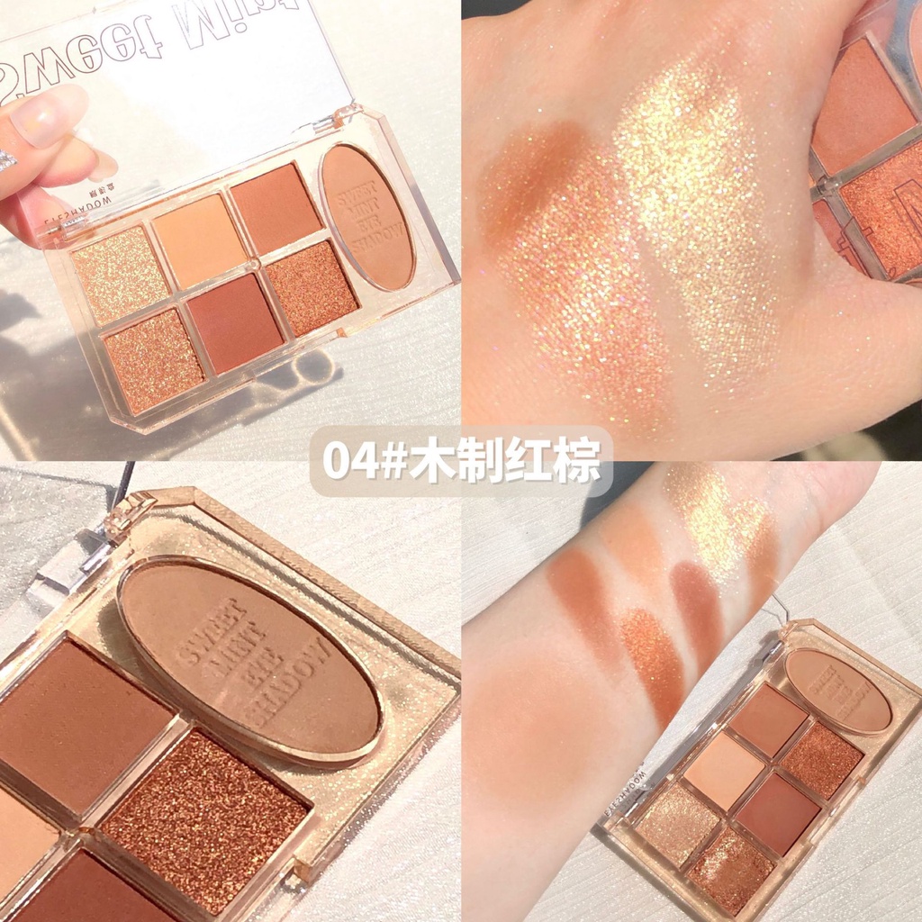 Bảng phấn mắt IMAGES Tta069 có 7 màu sắc hiệu ứng lì/ ánh nhũ dễ phối đồ