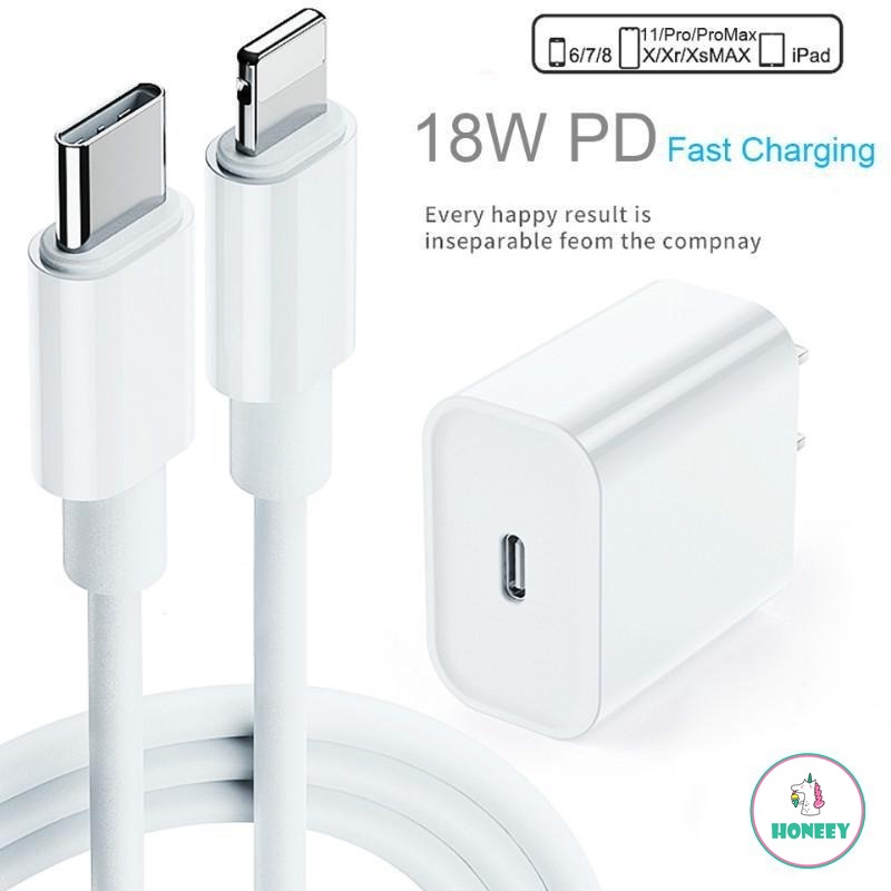 Cáp/ Củ Sạc Nhanh Cao Cấp Đầu USB-C Type-C Sang Lightning 3.5mm Cho Iphone 12 11 11pro Max 18W (có bán theo bộ)