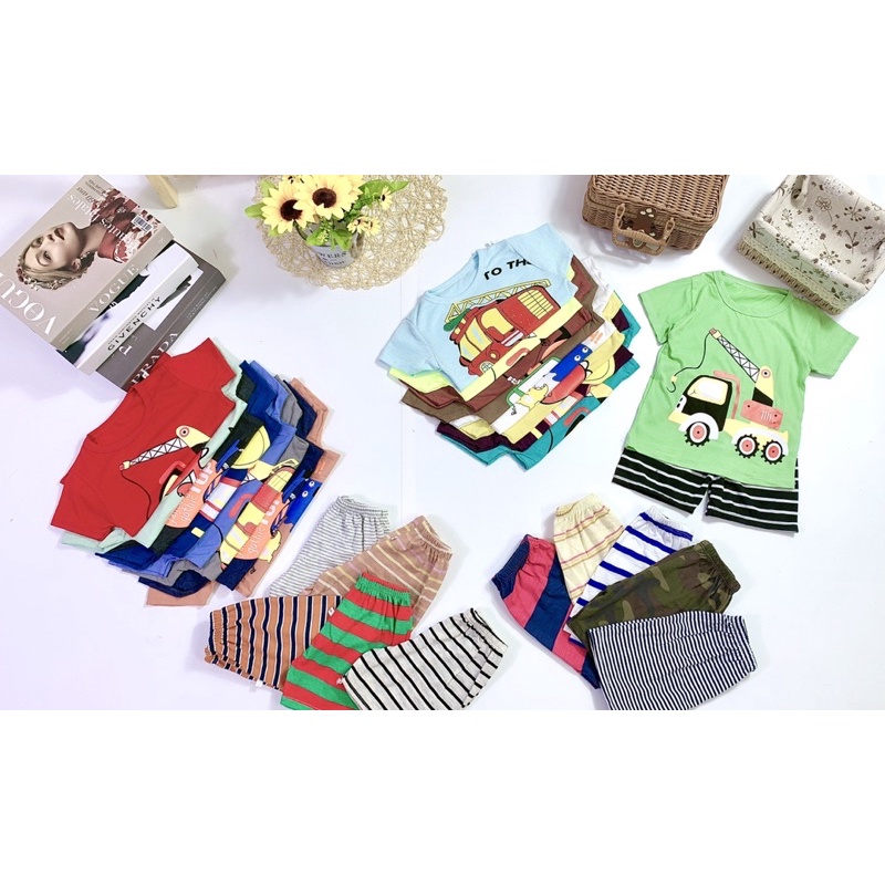 [0-5 tuổi] B5119 Combo 5 bộ bé trai cotton cho bé từ 6-18kg