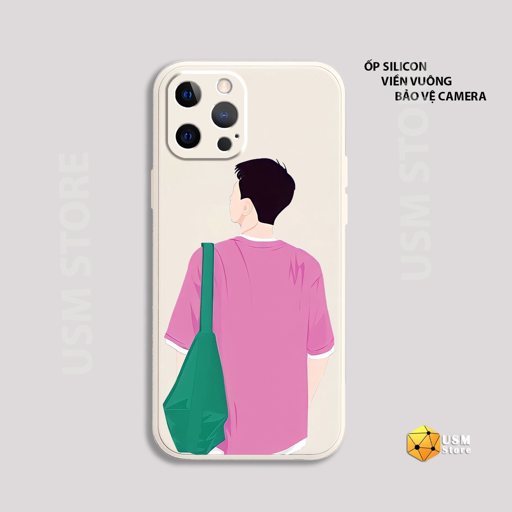 Ốp lưng iphone 11/11Pro/11Promax/12/12mini/12Pro/12Promax/13/13Mini/13Pro/13Promax viền vuông bảo vệ camera, cặp đôi