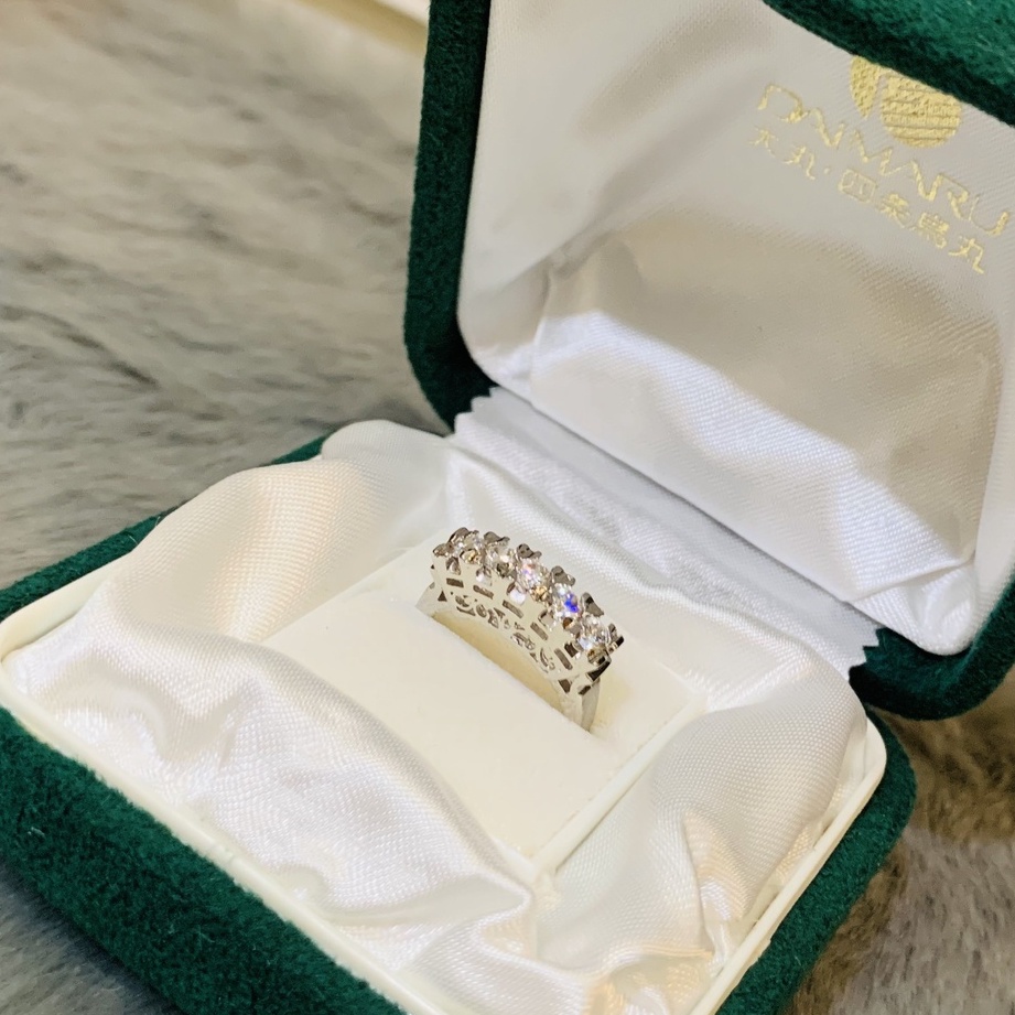 N38. Nhẫn viền đ.á sang trọng thanh lịch| Độc lạ | Vintage Necklace|| Si Nhật | Japan | 2HAND | trang sức nhật bản