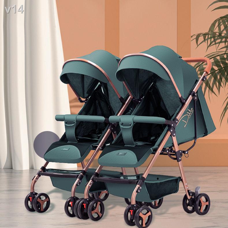 Xe đẩy trẻ em sinh đôi Dima có thể ngồi và nằm tháo rời gấp gọn di động siêu nhẹ