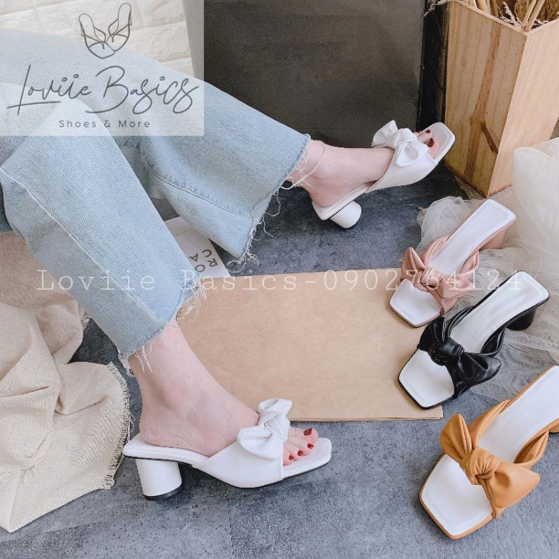 LOVIIE BASICS- GUỐC NỮ ĐẾ VUÔNG 5CM - DÉP CAO GÓT ĐẾ VUÔNG 5 PHÂN - GUỐC NỮ 5 PHÂN ĐẾ VUÔNG - DÉP GUỐC NỮ D200241