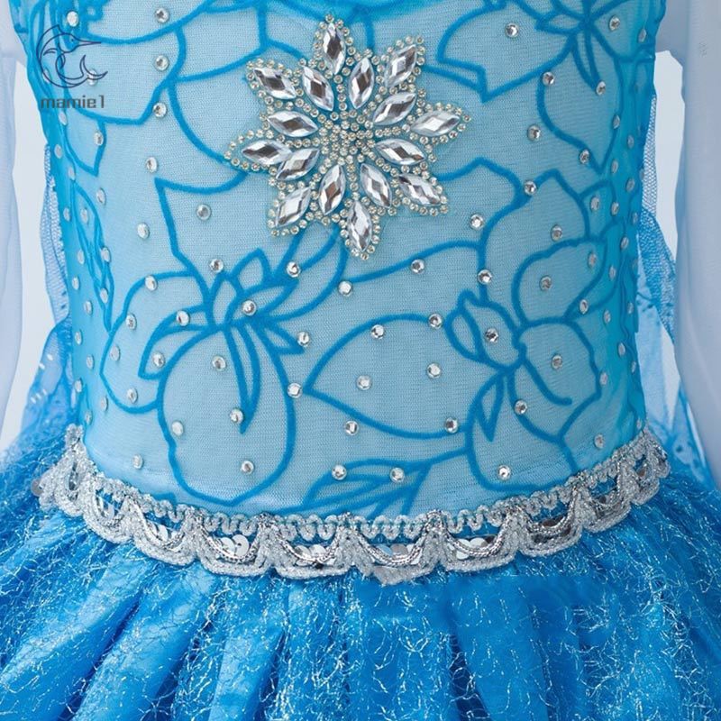 Đầm Công Chúa Elsa Tay Dài Cho Bé Gái 2017