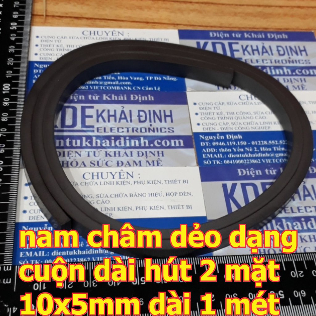 nam châm dẻo, nam châm vĩnh cửu dạng cuộn dài hút 2 mặt 10x5mm dài 1 mét kde6294