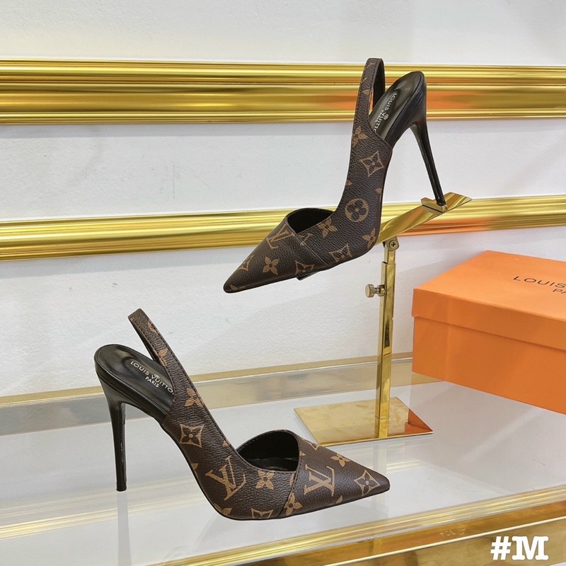 Sandal cao gót L v khoét eo qccc 10p fullbox