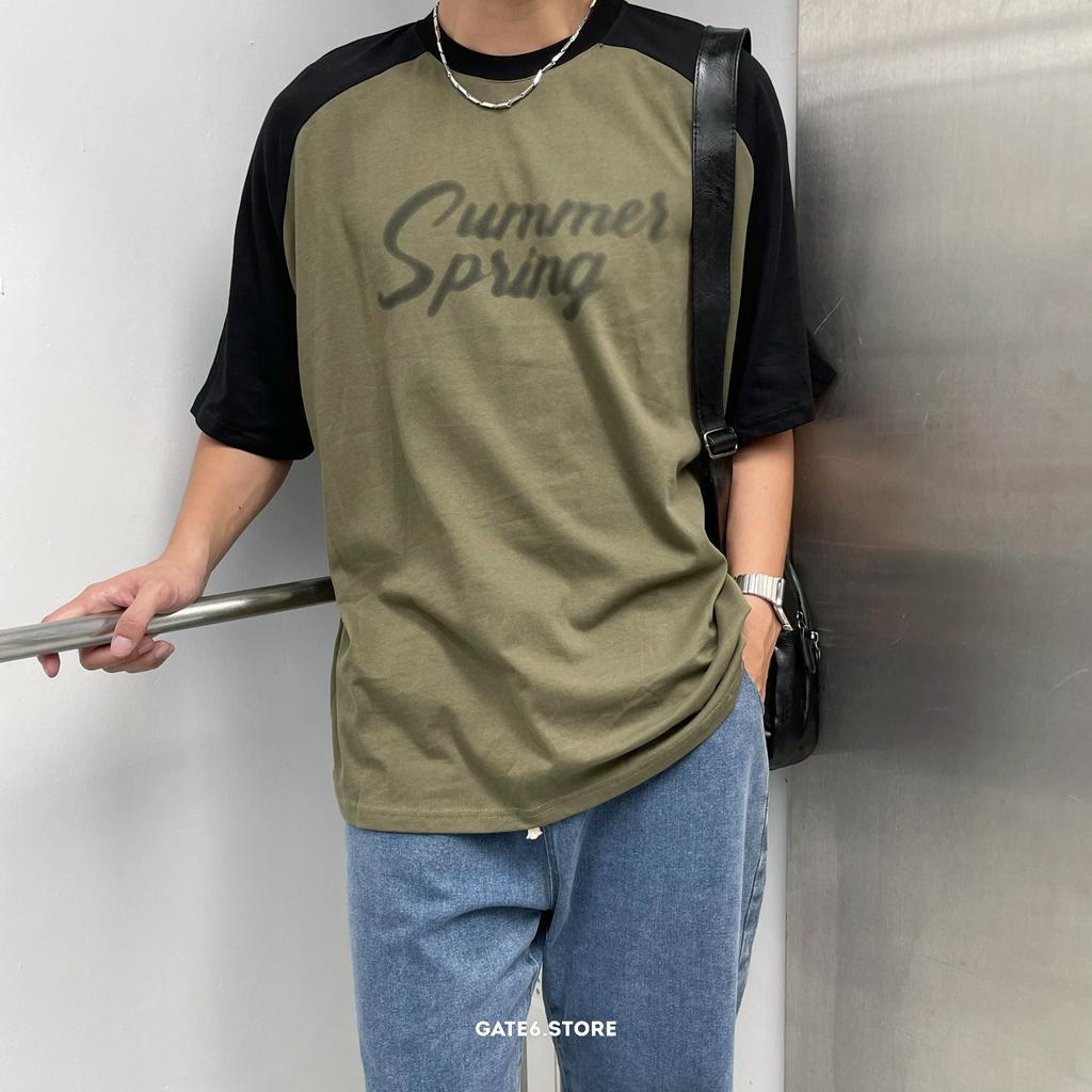 Áo phông cổ tròn MT raglan Summer, thun ngắn tay Unisex in chữ tối giản phong cách streetstyle Hàn Quốc - GATE6 - 4984