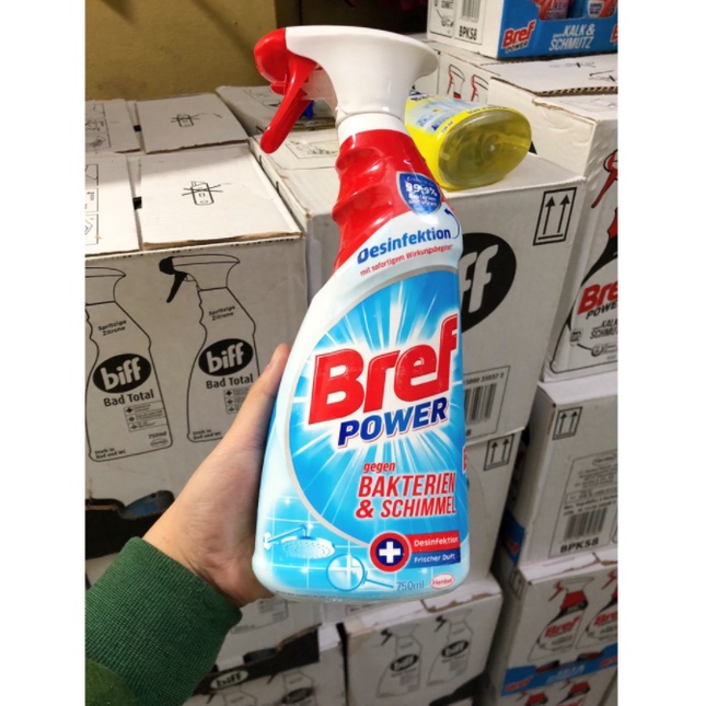 Xịt tẩy nấm mốc Bref Power 750ml vệ sinh khử khuẩn nhà tắm diệt vi khuẩn - Shop Viloet