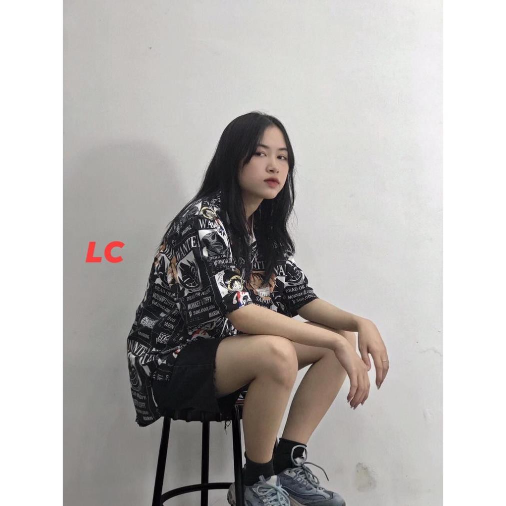 [ảnh thật] Áo sơ mi tay lỡ one piece form rộng kiểu dáng unisex nam nữ chất đẹp mặc siêu mát basic oversize  ྇