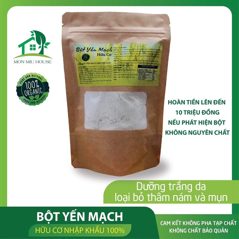 Combo 2 gói Yến mạch + Bột yến mạch hữu cơ nhập khẩu 100gr~500gr (Tặng kèm bộ dụng cụ trộn bột mask)