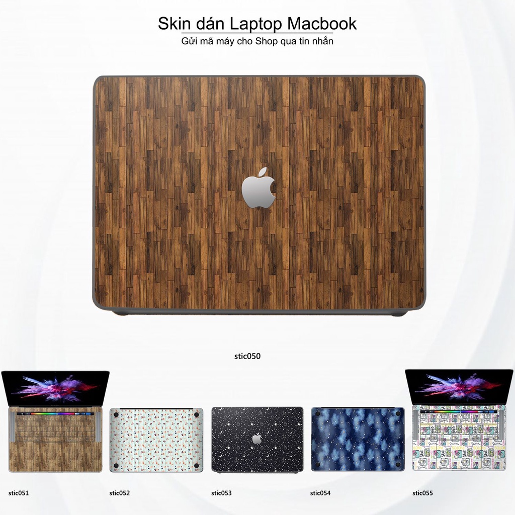 Skin dán Macbook mẫu Hoa văn sticker (đã cắt sẵn, inbox mã máy cho shop)