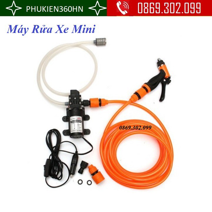 Bộ Máy Bơm Áp Lực Xịt Rửa Xe Mini