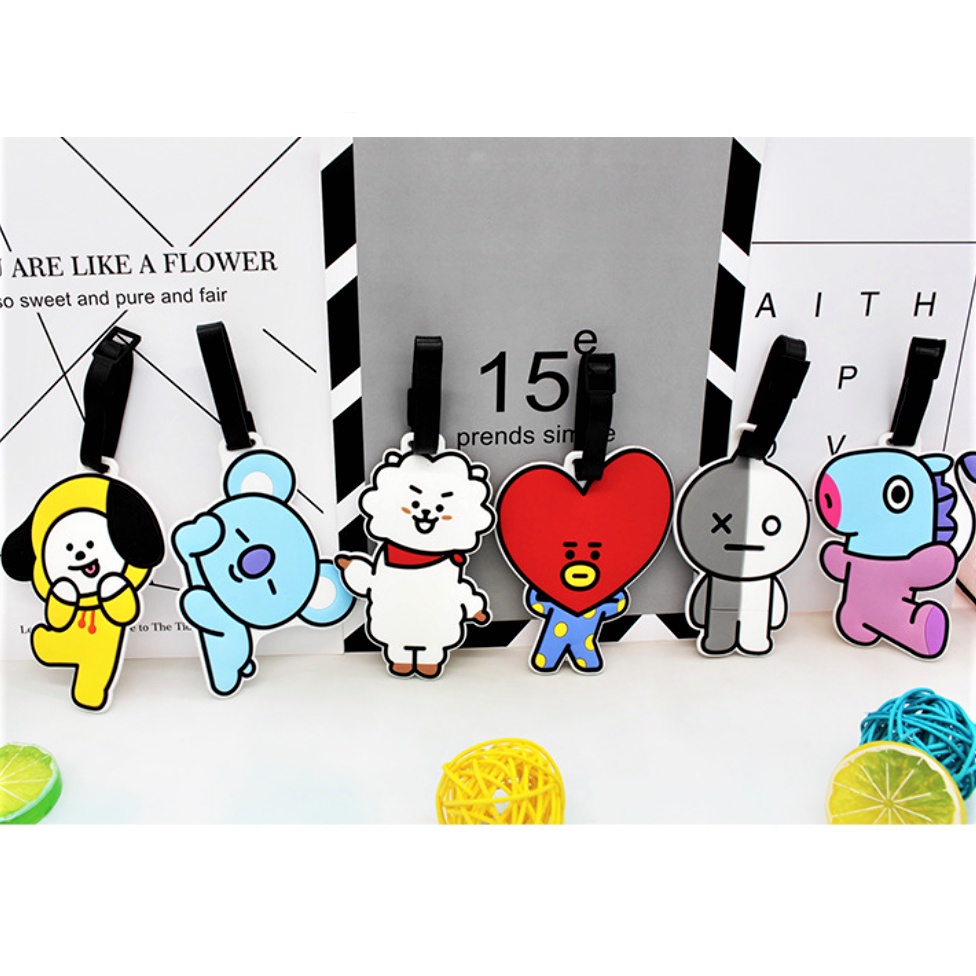 Tag treo vali BT21, thẻ treo hành lý BTS dễ thương cute tiện lợi khi đi du lịch