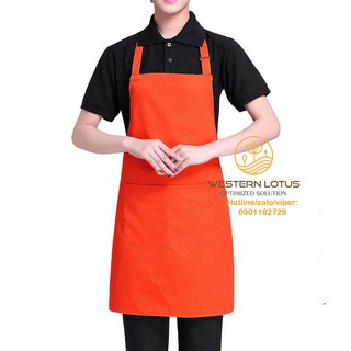 Tạp Dề Yếm Màu Cam Đồng Phục Đẹp Gía Gốc Sản Xuất