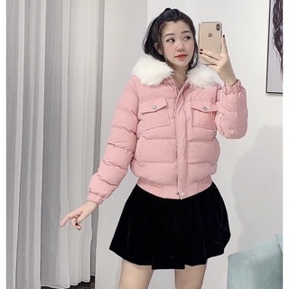 [Mã FATPBAU2 giảm 40K đơn 150K] Áo phao mũ lông túi ngực