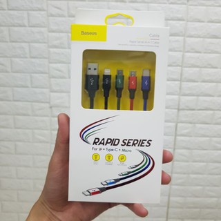 Cáp sạc 4 đầu Baseus CA1T4-A01 (Lightning - Type C - Micro USB)