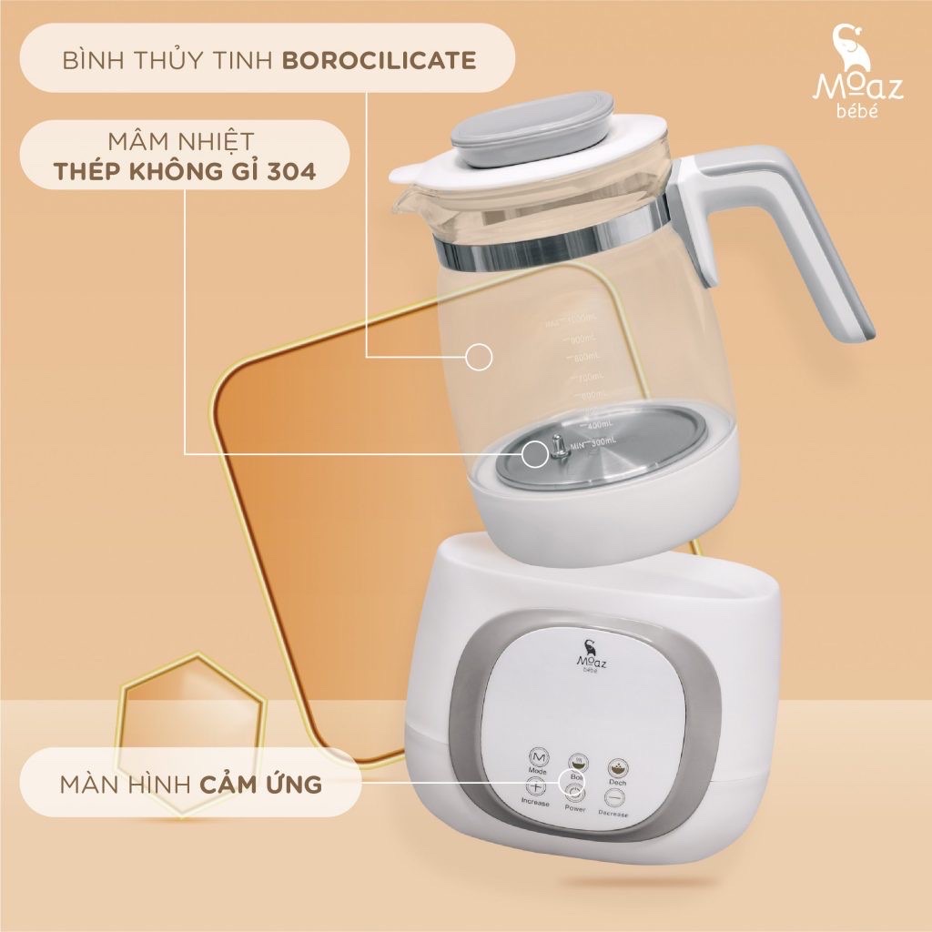 Máy đun hâm nước Moaz Bebe khử Clo MB012