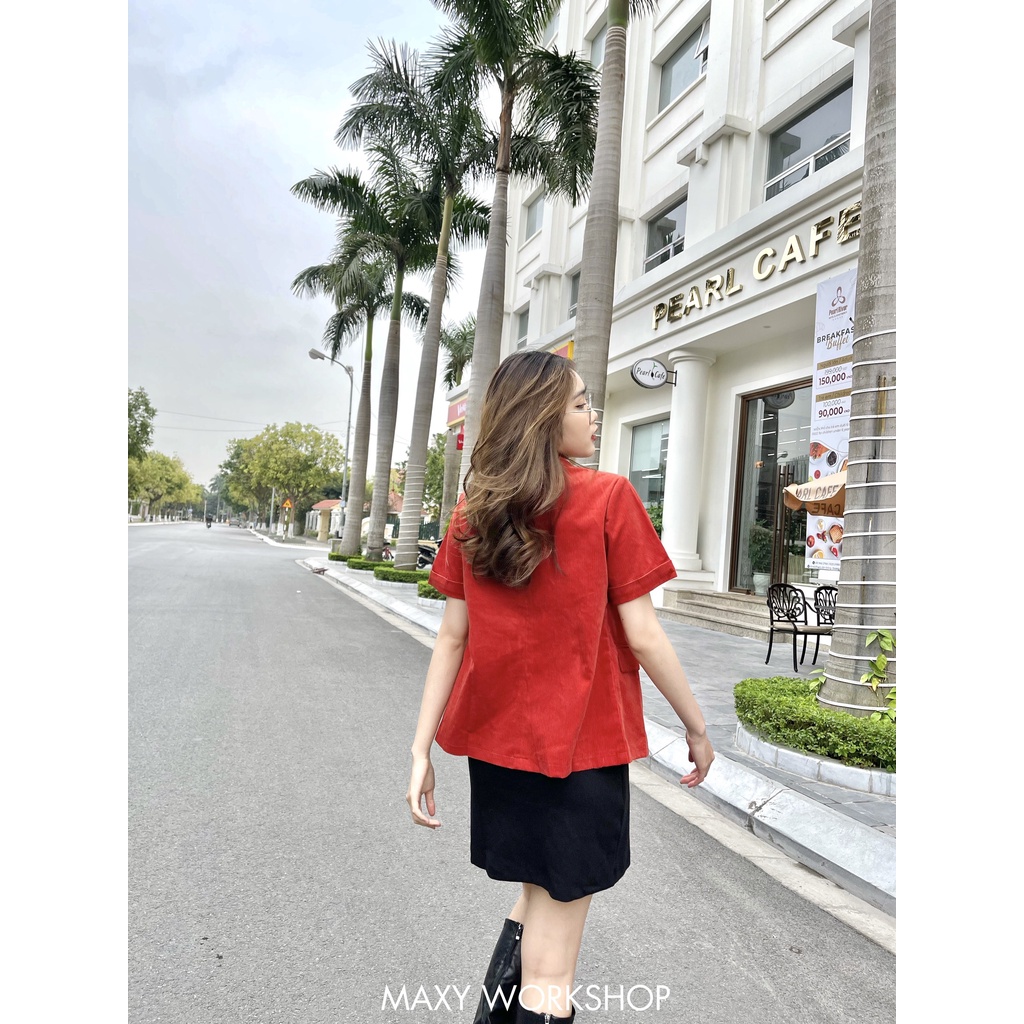 Áo khoác blazer tay ngắn short blazer red brick Maxy Workshop | BigBuy360 - bigbuy360.vn