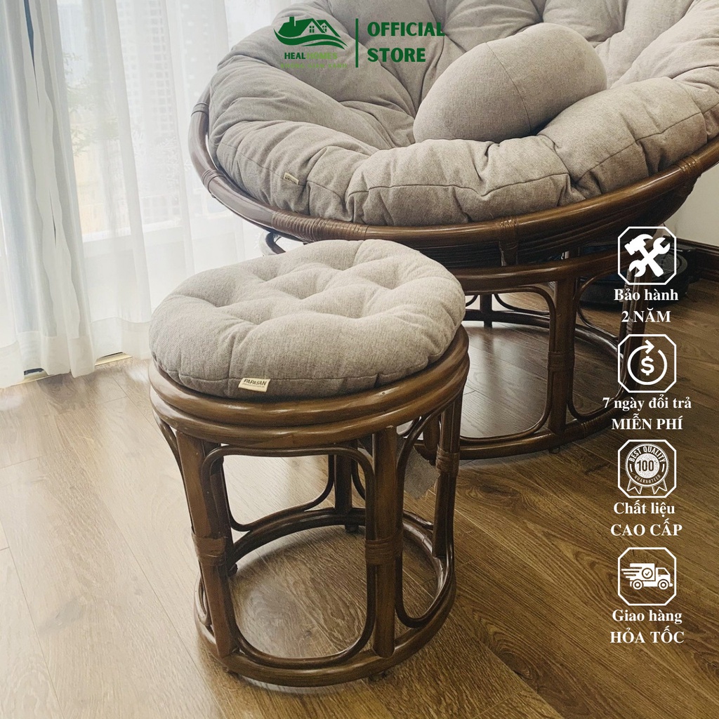 Ghế lười thư giãn Đôn Papasan mây tự nhiên cao cấp decor ban công nằm thư giãn đọc sách, trang trí phòng khách sân vườn