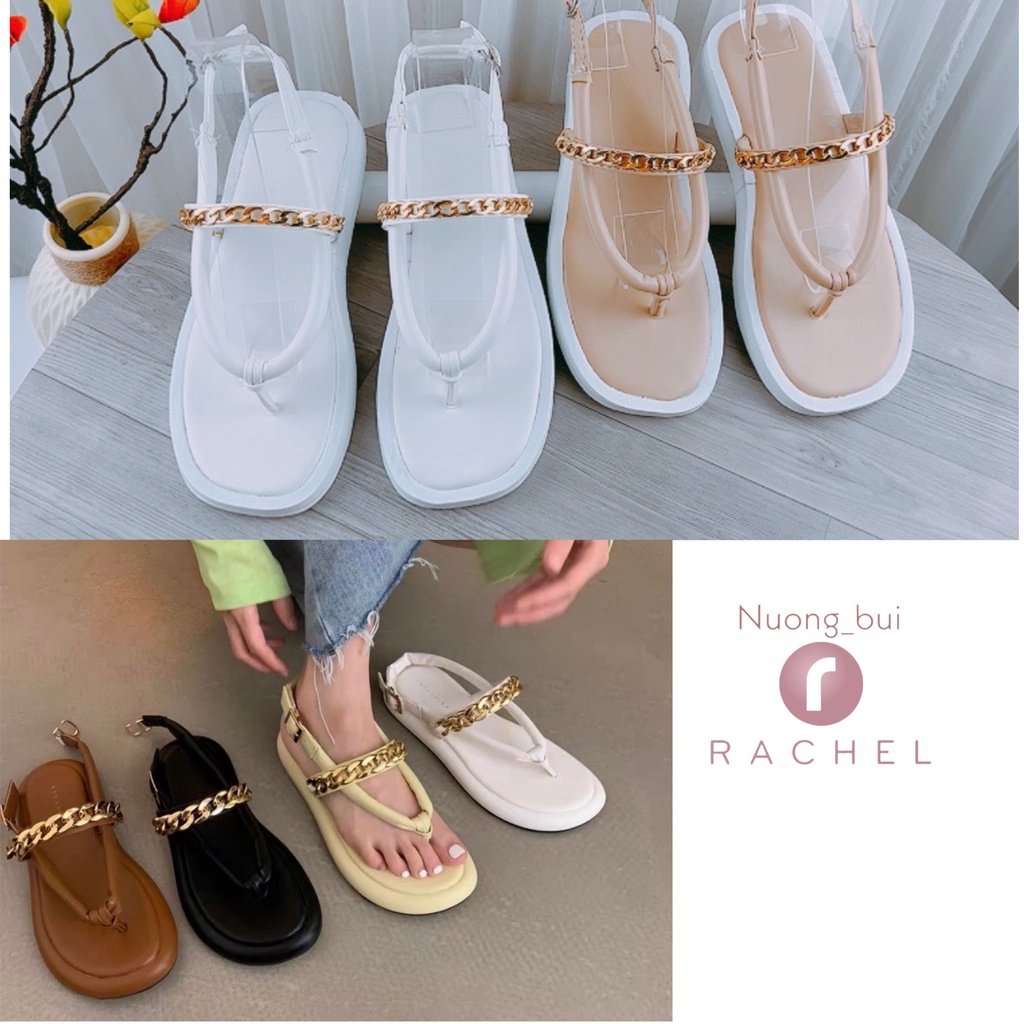 Sandal độn đế quai xích kim loại - V129