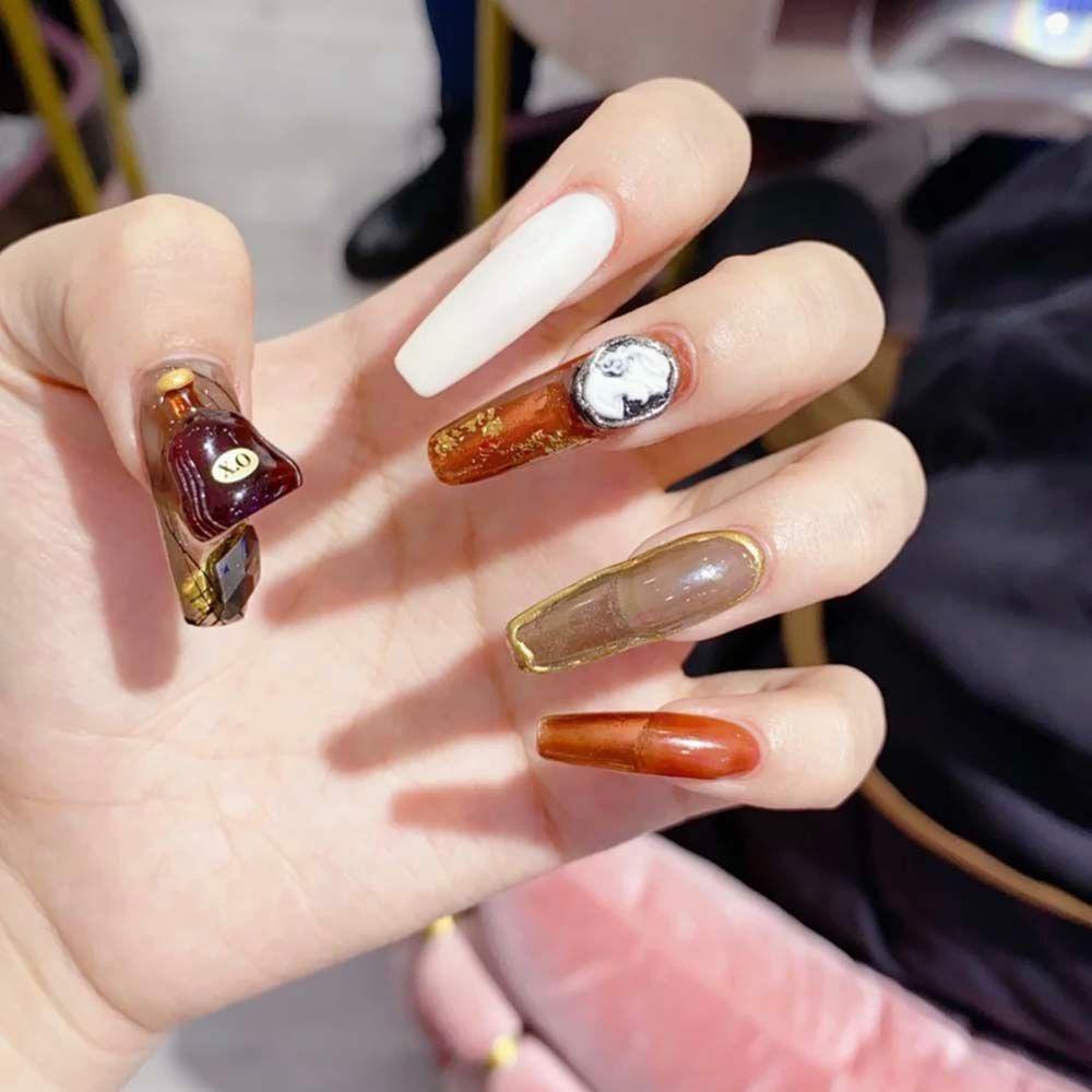 CLEOES Phụ Kiện Trang Trí Móng Tay Hình Chai Rượu Vang Đỏ Mini Dễ Thương Sang Trọng DIY