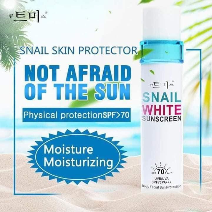 Xịt Chống Nắng Dưỡng Trắng Nâng Tone Da Tức Thì Snail SPF 70 PA+++ Hàn Quốc