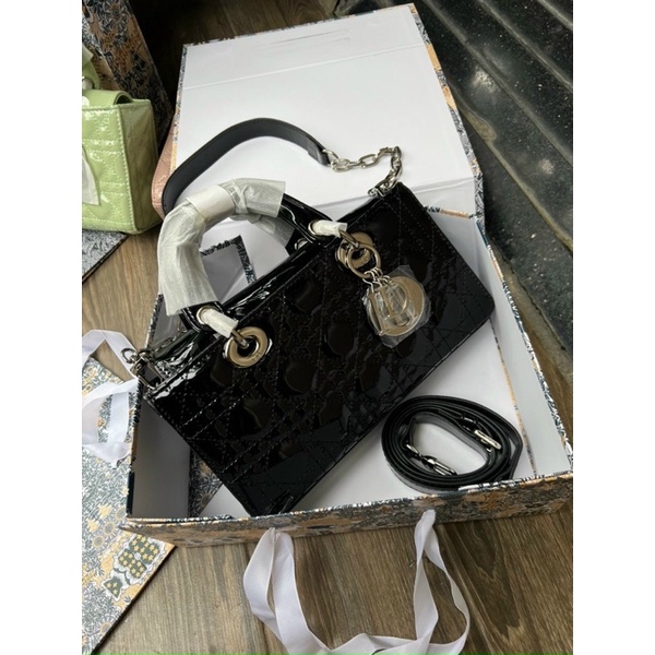 ❤️MẪU MỚI❤️DÍ-OR DA BÓNG HÌNH CHỮ NHẬT HÓT HÍT