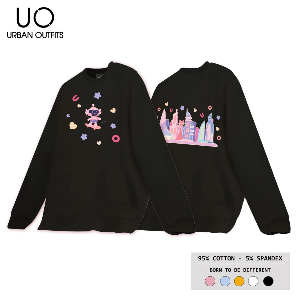 Áo Sweater Form Rộng Nữ Nam URBAN OUTFITS In BOT Trượt Ván SWO29 Thun Cotton Nỉ 4 Chiều Local Brand