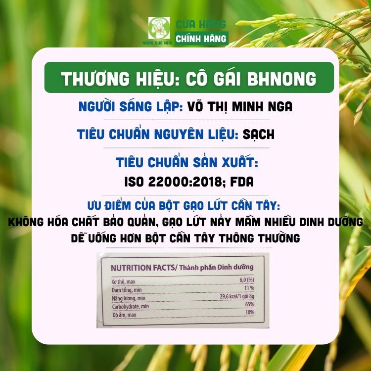 Bột Gạo Lứt Cần Tây Nguyên Chất Cô Gái Bhnong, Bột Gạo Lứt Giảm Cân Thanh Lọc Cơ Thể Đẹp Da Eatclean