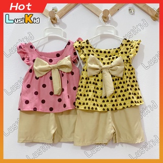 Set Bộ Quần Áo Trẻ Em Siêu Xinh Chất Đũi Thêu Cho Bé Gái 6-17kg