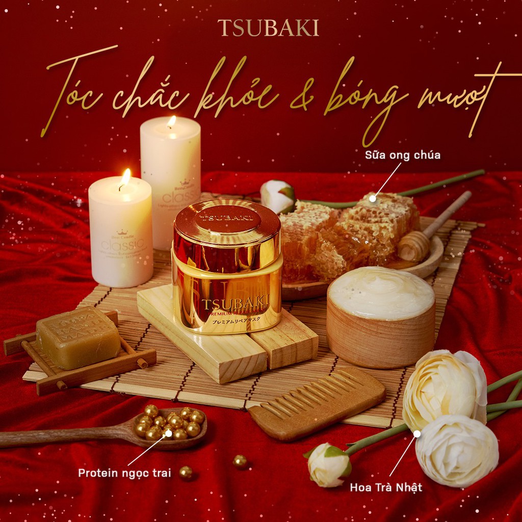 Mặt Nạ Dưỡng Tóc Cao Cấp Phục Hồi Hư Tổn Cao cấp Nhật Tsubaki Chính hãng Muasambamien Phân phối