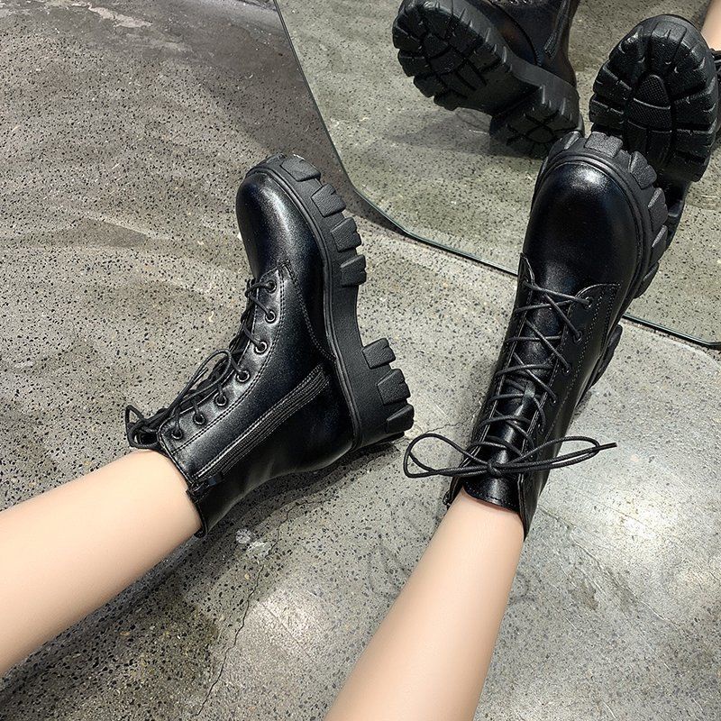 Giày bốt Martin cổ cao đến mắt cá chân size lớn 35-43 thời trang mùa thu Anh Quốc