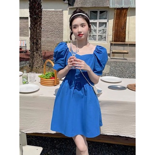 đầm kiểu xòe tay phồng bo chun phía sau thắt nơ xinh ( thời trang bigsize vickyy.g - anitagreen ) n41-822