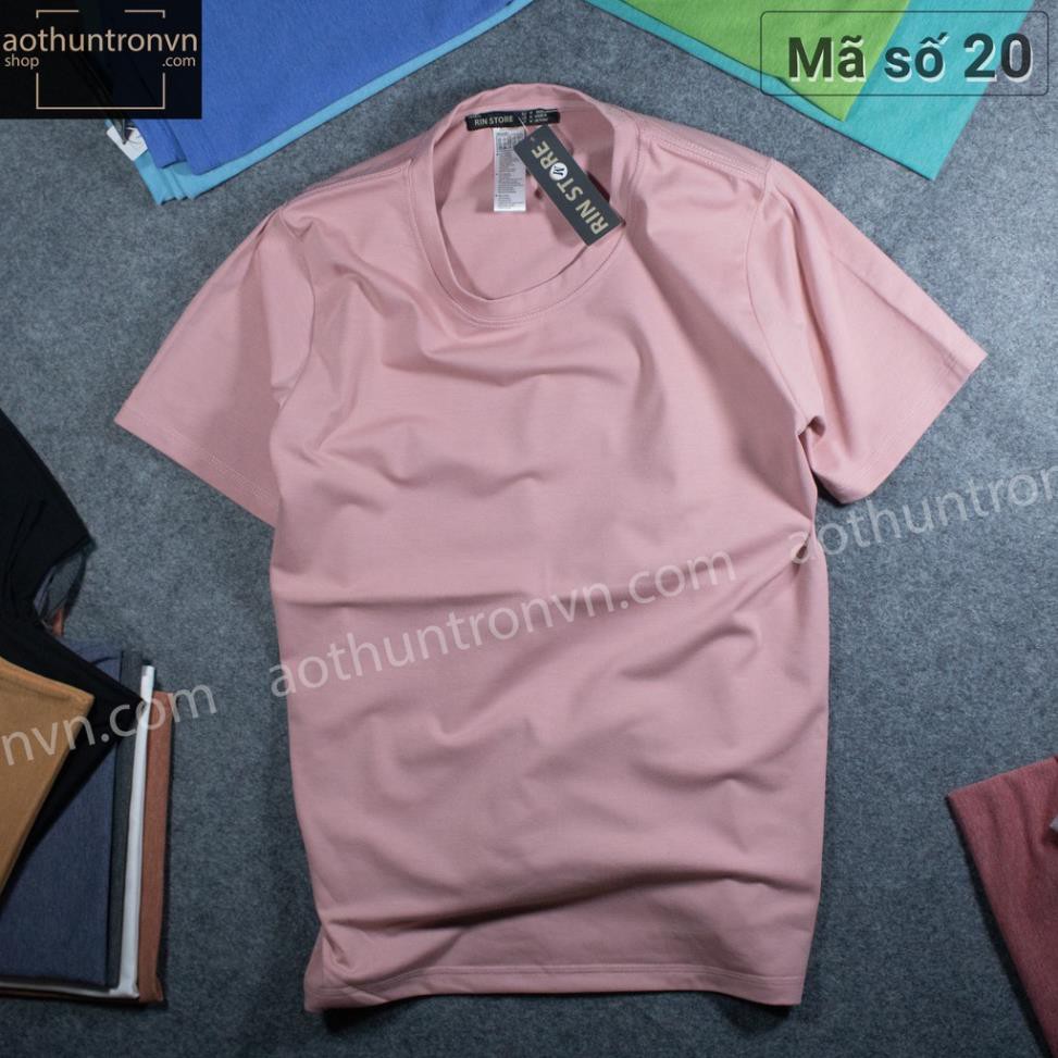 Áo thun trơn cotton 4 chiều ngắn tay cổ tròn RIN STORE Màu Hồng Nude phom basic suông rộng 💕