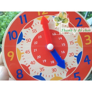 Đồng hồ dạy trẻ mẫu giáo học xem giờ kích thước 14cm