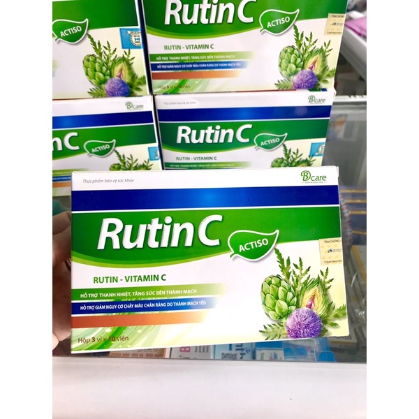VIÊN RUTIN -C ACTISO - HỖ TRỢ THANH NHIỆT, TĂNG SỨC BỀN THÀNH MẠCH VÀ GIẢM CHẢY MÁU CHÂN RĂNG