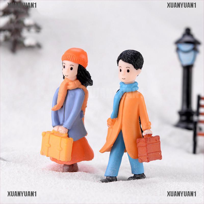 [XUANYUAN1] Tượng Cặp Đôi Mini Trang Trí Vườn Nhà Búp Bê DIY