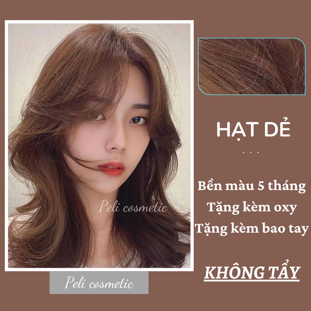 Thuốc nhuộm tóc . nhuộm tóc màu hạt dẻ , màu nhuộm không tẩy