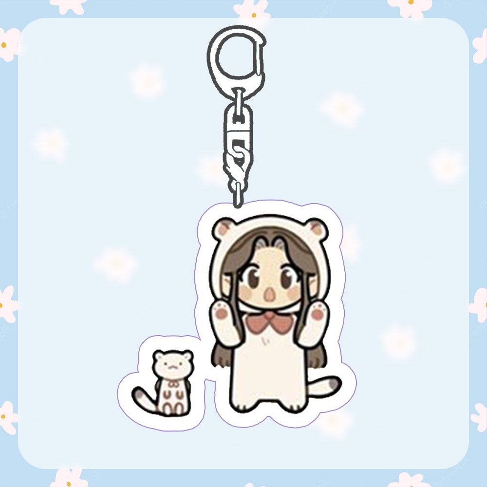 ( Mica trong acrylic ) Móc khóa THIÊN QUAN TỨ PHÚC ver THÚ CƯNG anime chibi dễ thương xinh xắn
