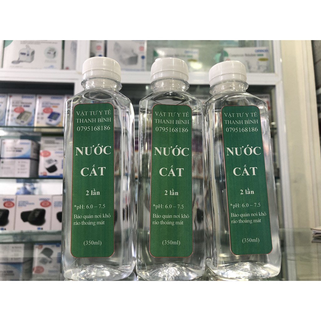 COMBO 5 CHAI NƯỚC CẤT Y TẾ 2 LẦN CHAI 350ML