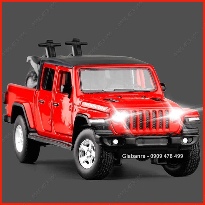 Xe Mô Hình Kim Loại Bán Tải Jeep Rubicon Gladitor Kèm 2 Moto - Tỉ Lệ 1:32 – 9732