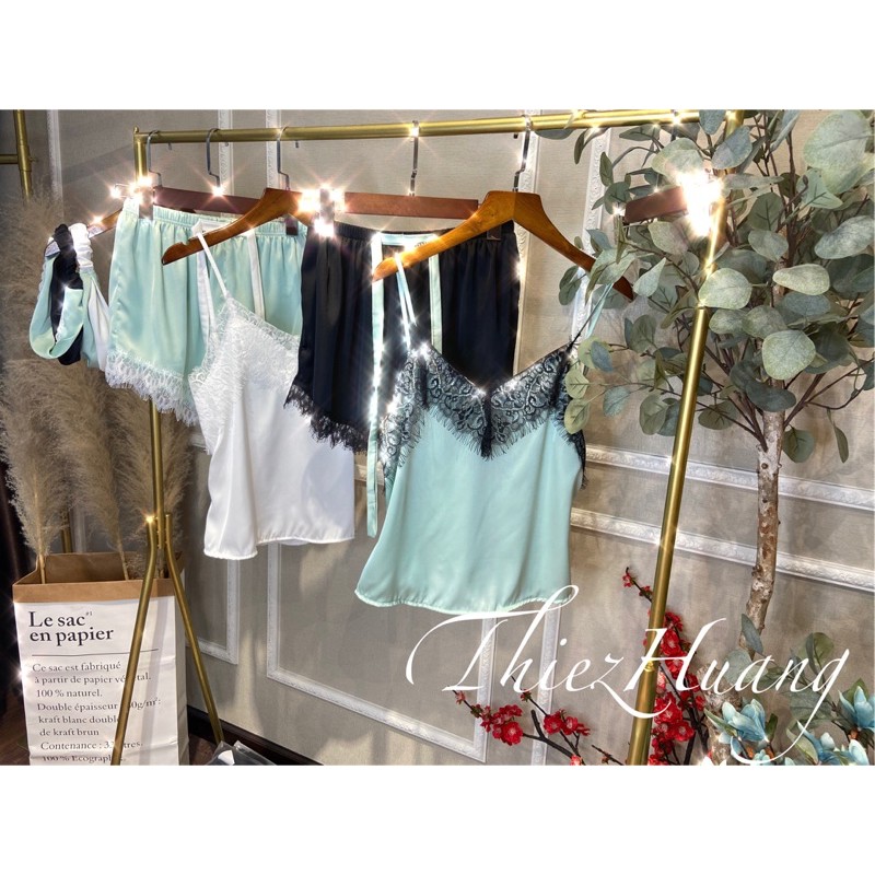 Set ngủ 2 dây lụa phối ren sexy cao cấp ( Mua 2 set tặng kèm tuban ) | BigBuy360 - bigbuy360.vn