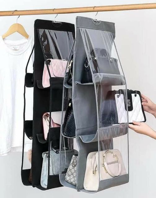 Túi treo túi xách 6 ngăn đa năng( 2 màu ghi và đen)