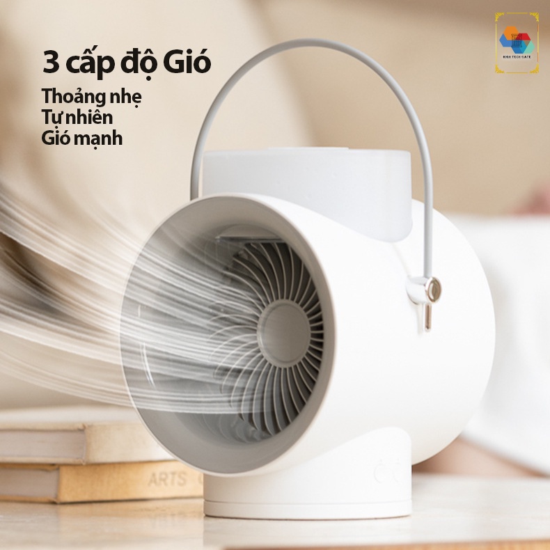 Quạt Để Bàn Cyke F50 Hơi Nước Phun Sương Không Dây Sạc Điện, Để Bàn Văn Phòng Mini Nhỏ Gọn, Kết Hợp Tinh Dầu, Cao Cấp