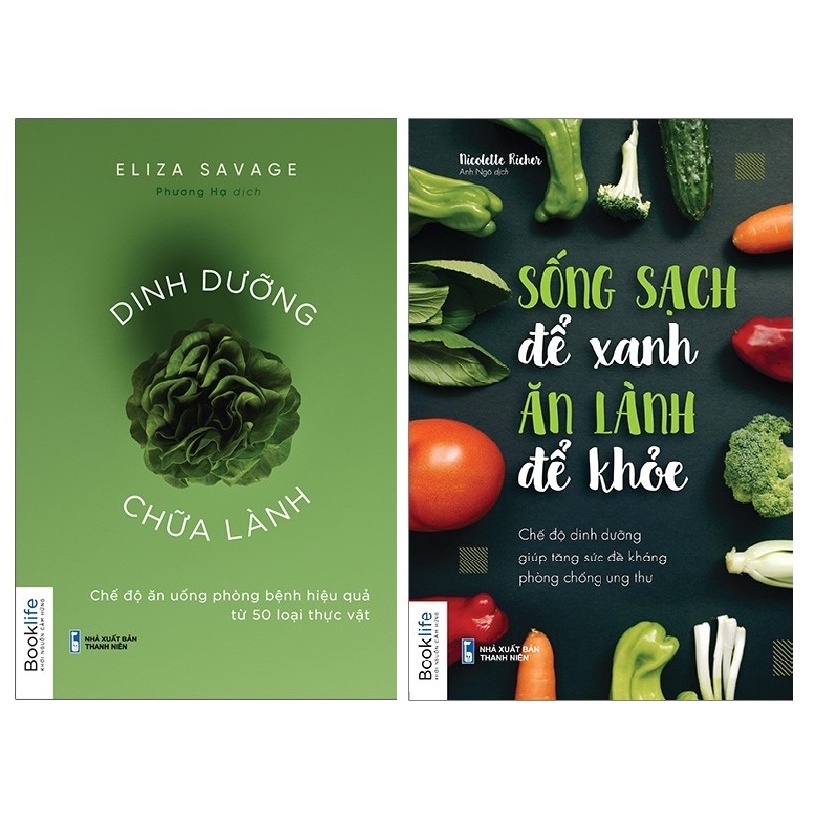 Sách -Combo 2 cuốn Dinh Dưỡng Chữa Lành và Sống Sạch Để Xanh, Ăn Lành Để Khoẻ