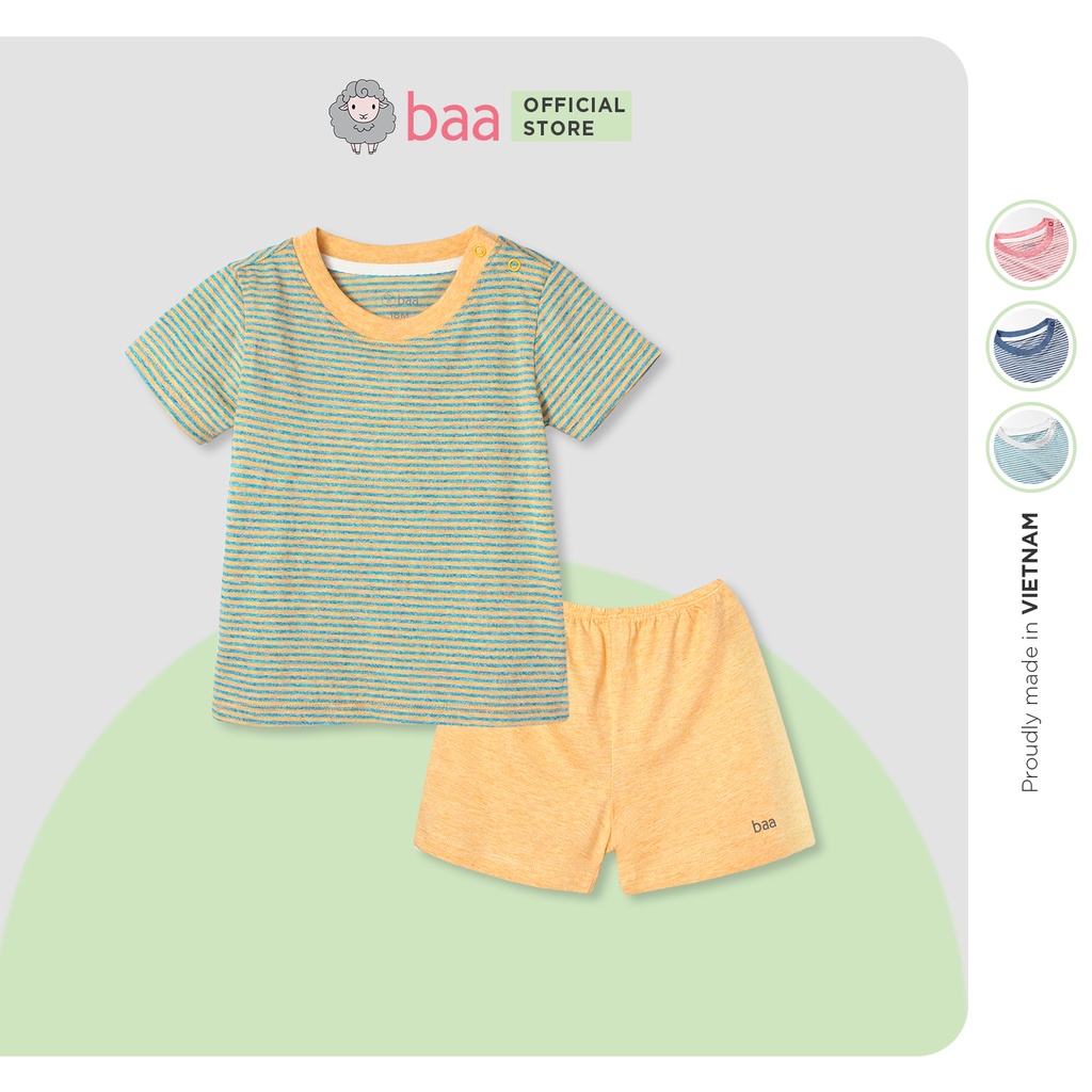 Set đồ bộ cao cấp BAA BABY vải tencel kháng khuẩn đồ bộ bé trai bé gái - UT-DB03N-04