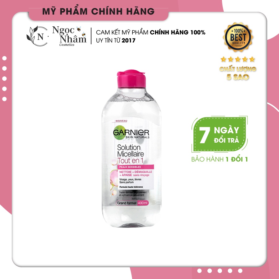 Nước Tẩy Trang GARNIER Pháp 400ml làm sạch lớp trang điểm, dịu nhẹ không khô da | BigBuy360 - bigbuy360.vn