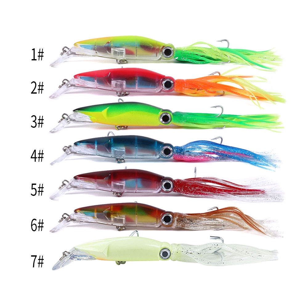 Mồi câu cá giả hình bạch tuộc sáng tạo kích thước 14CM 40g