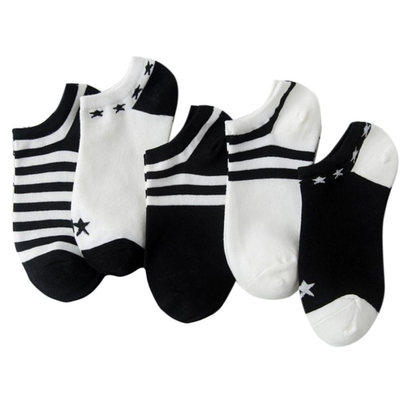 Vớ Cotton Cổ Thuyền Chống Trượt 15 Kiểu Hàn Quốc Cho Nam &amp; Nữ